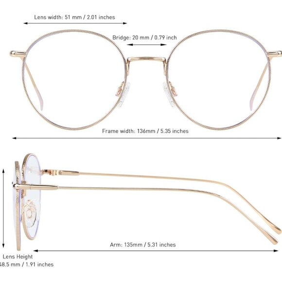 ANDWOOD Blue Light Blocking Glasses Women Men Small Face 2-Pack NEW - Picture 3 of 4